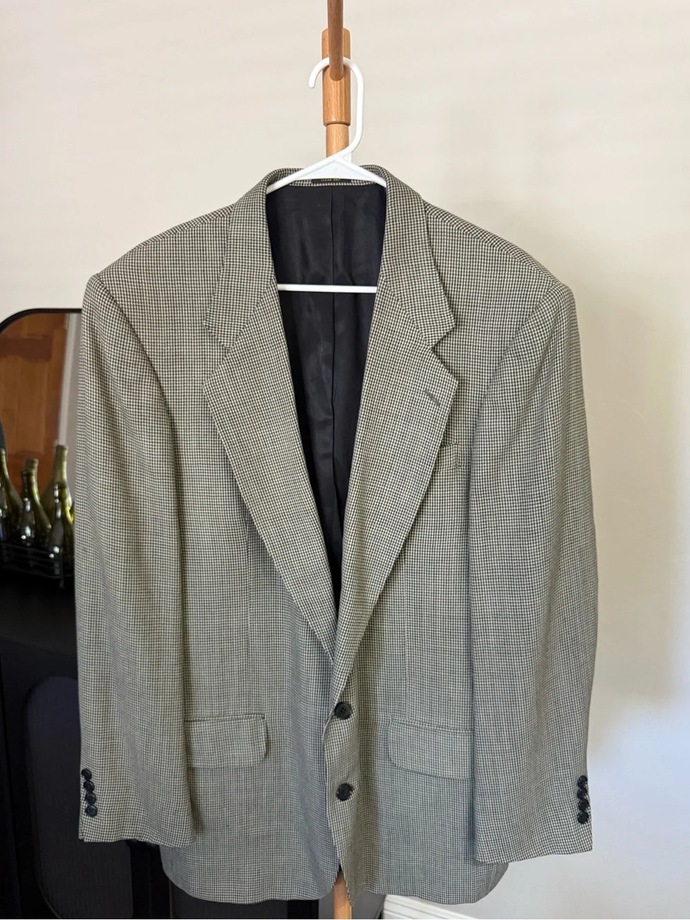 Oscar de la Renta Designer Houndstooth Coat Blazer Suit Jacket Men’s Size 42